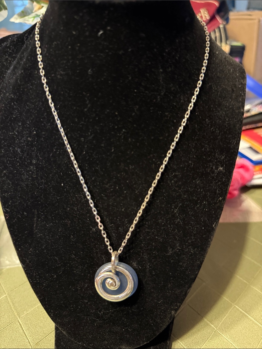 Brighton Silver-Tone Spiral Pendant Necklace - Silver